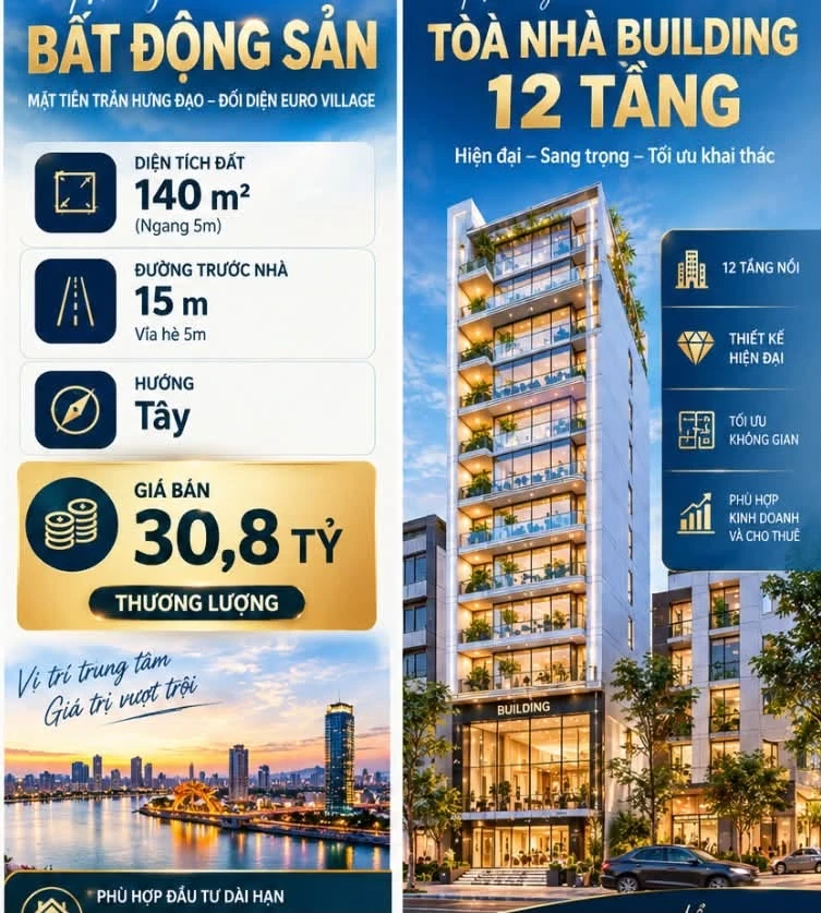 Bán đất mặt tiền Trần Hưng Đạo Đà Nẵng 140m² 30,8 tỷ - Ảnh thu nhỏ 2