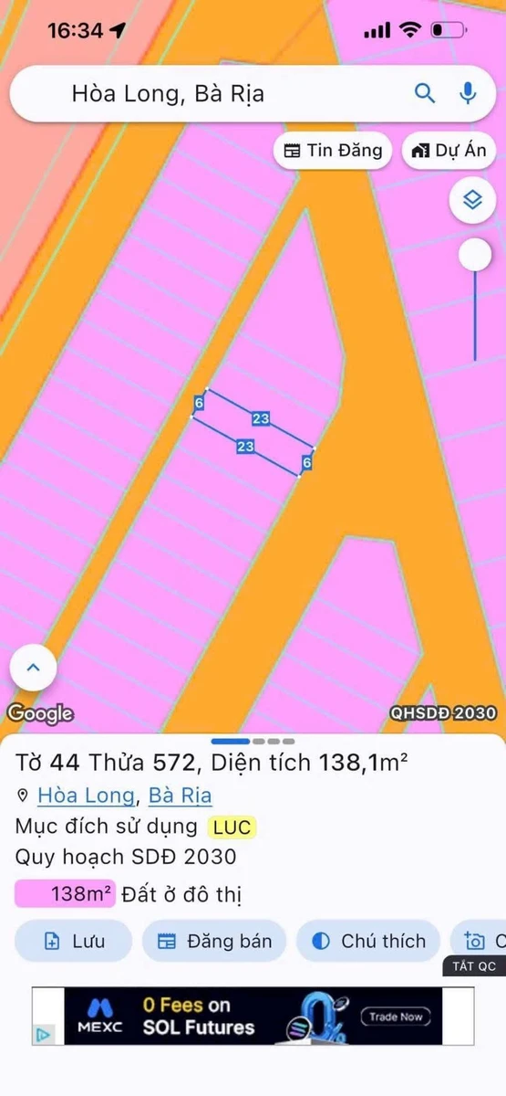 Bán đất Thanh Sơn C Hòa Long, Bà Rịa (nay phường Tam Long) 138m2 giá 2,4 tỷ - Ảnh thu nhỏ 3