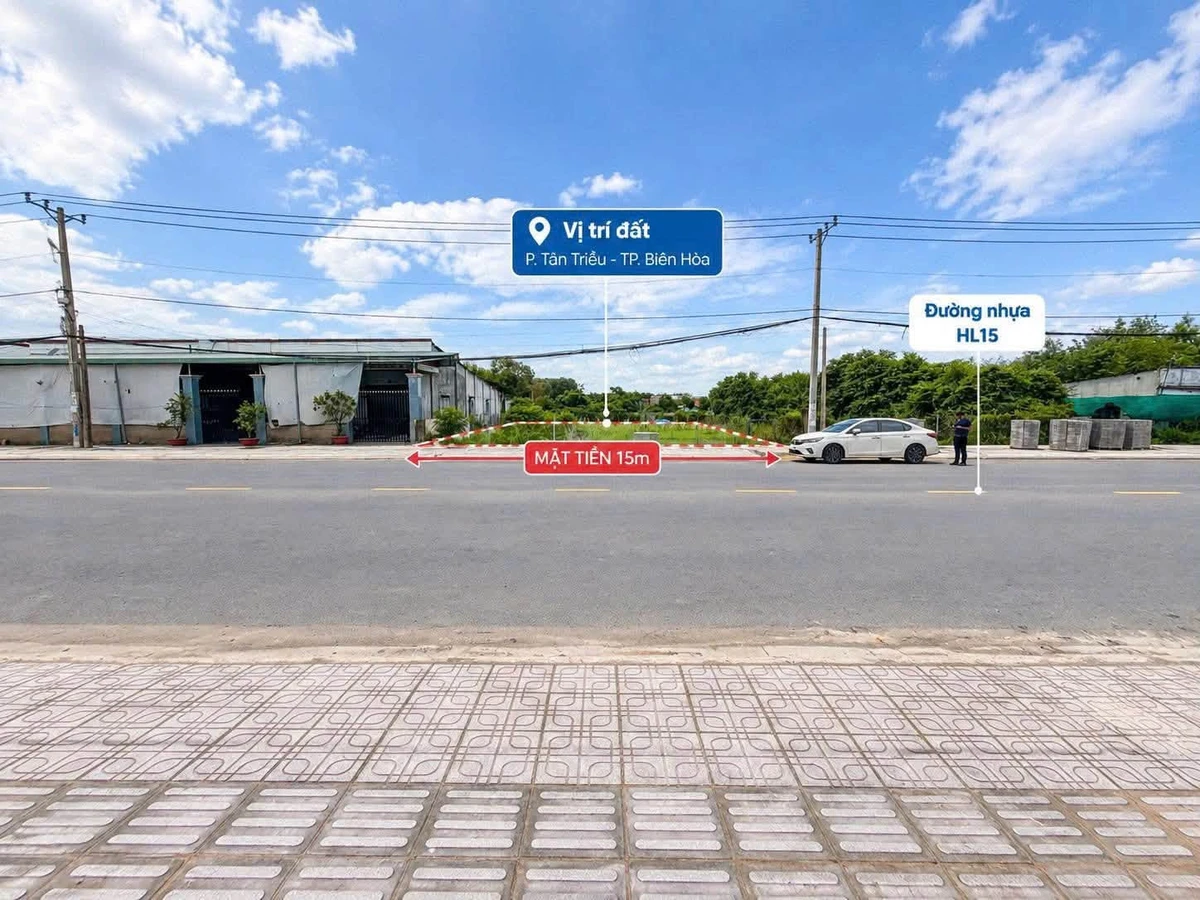 Bán đất mặt tiền 15m Hương Lộ 15, Tân Triều, 159 m² - Ảnh 1