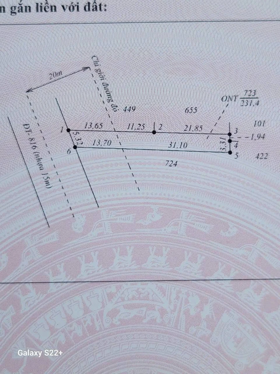 Bán đất thổ cư mặt tiền ĐT816 Bình Đức Bến Lức 220.5m2 - Ảnh thu nhỏ 2