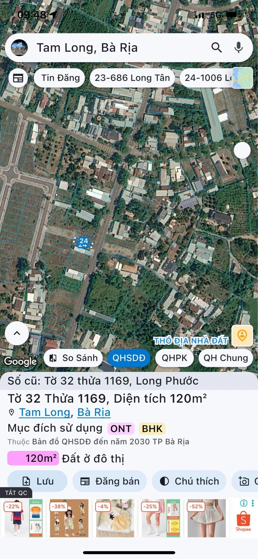 Bán đất mặt tiền Hương Lộ 8, Long Phước, 120m2, 2 tỷ 2 - Ảnh 1