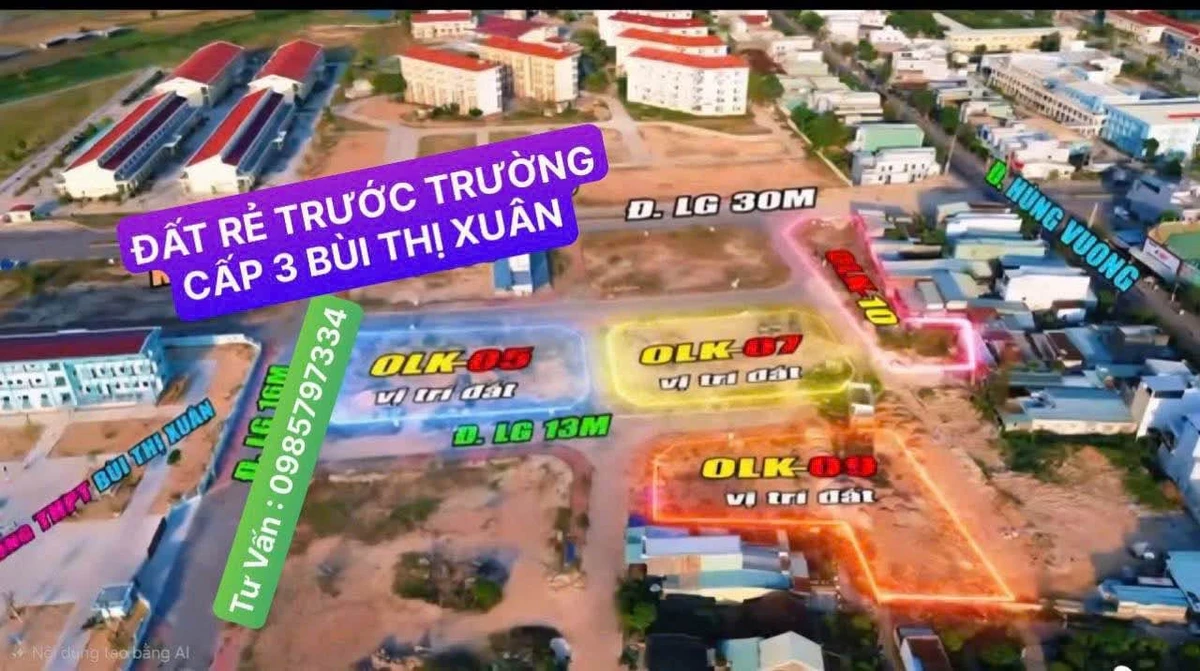 Bán đất mặt tiền 100m2 Hùng Vương Quy Nhơn - Ảnh 1