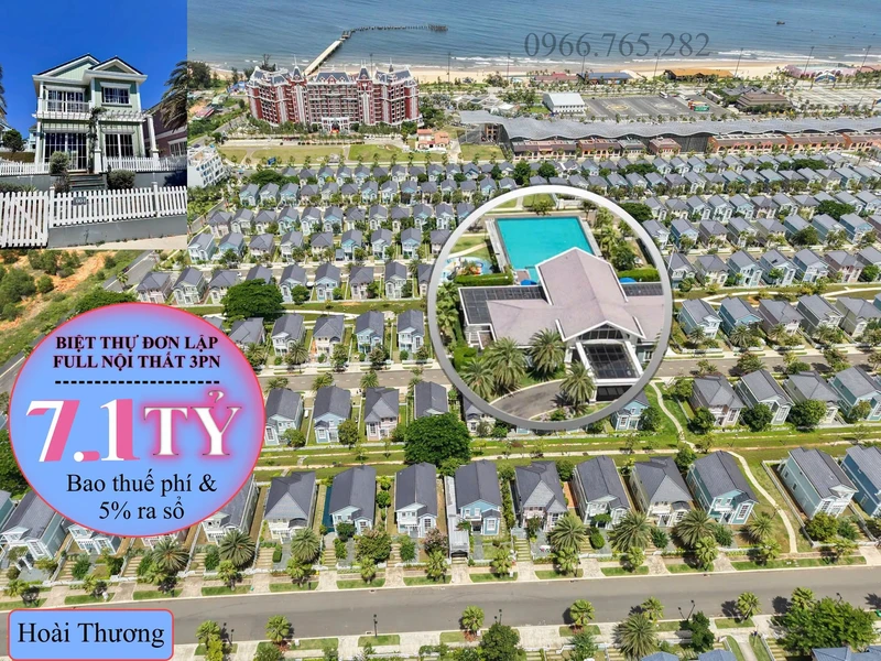 Biệt thự biển 240m² giá 6.7 tỷ tặng nội thất, Phan Thiết