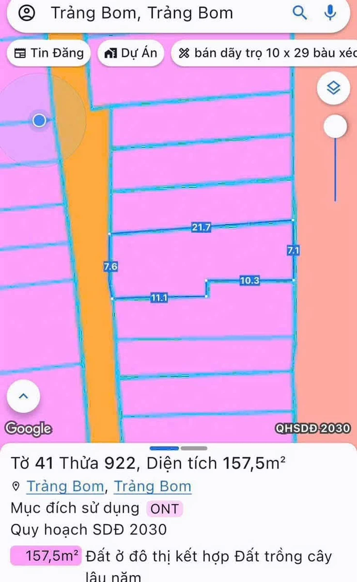 Bán đất nền 157.5m² Trảng Bom, Đồng Nai, giá 2 tỷ 150 triệu - Ảnh 1