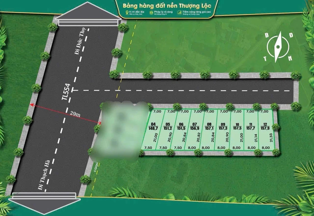 Bán đất Đồng Lộc Hà Tĩnh 154m² gần cụm công nghiệp - Ảnh thu nhỏ 2