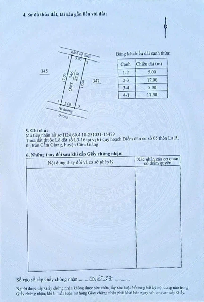 Bán lô đất 85m² Cẩm Giang Hải Phòng, giá 2 tỷ - Ảnh thu nhỏ 2