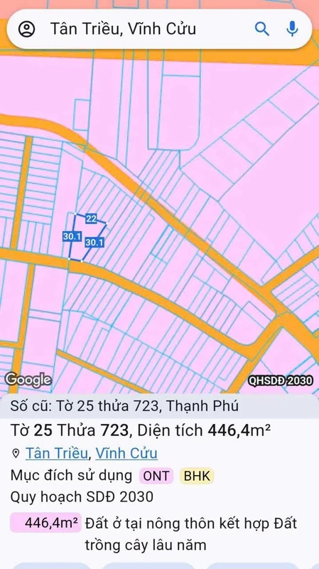 Bán nhà vườn 446m² Tân Triều, Đồng Nai