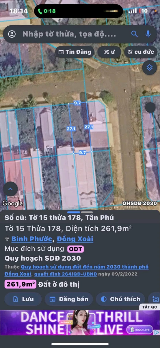 Bán đất TĐC Tân Phú 262m² giá 2 tỷ 3 - Ảnh thu nhỏ 2