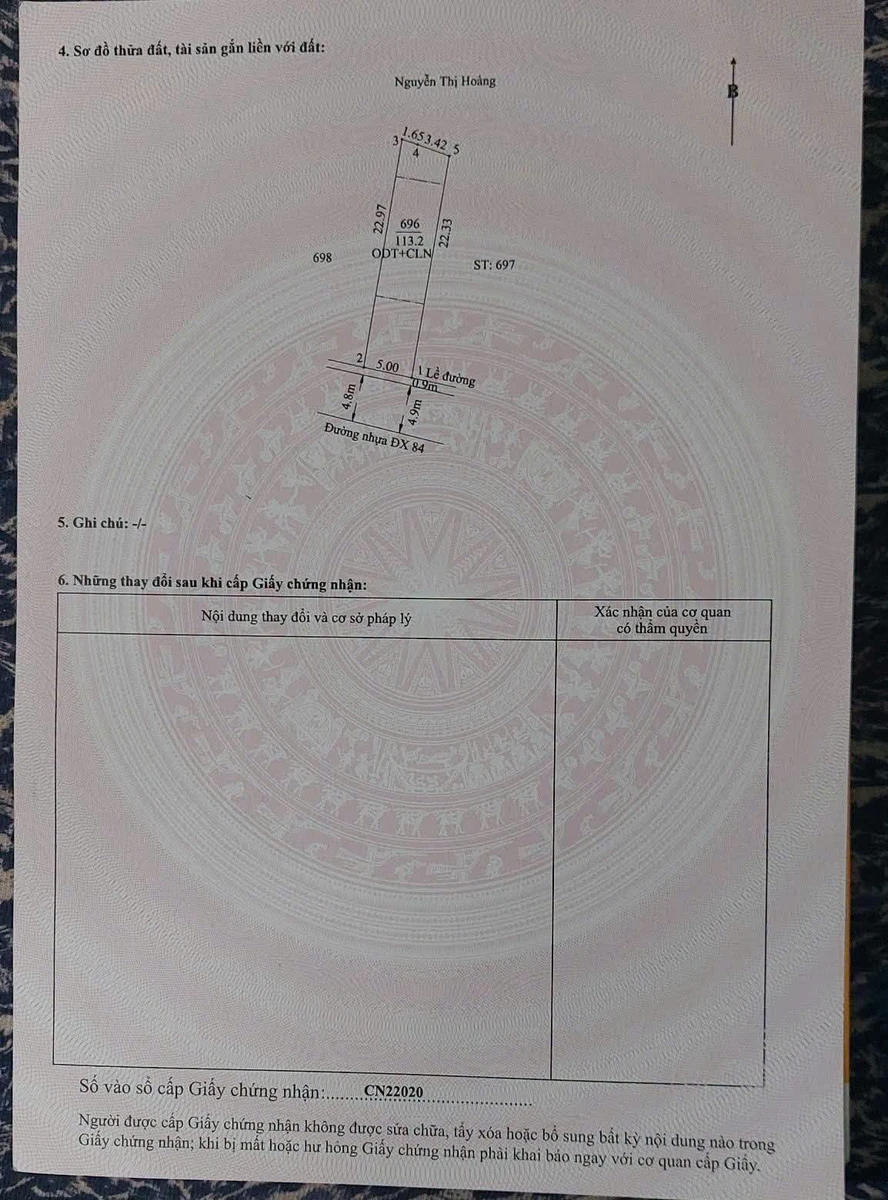 Bán đất mặt tiền Định Hòa Thủ Dầu Một, 110m² giá 2 tỷ - Ảnh thu nhỏ 4