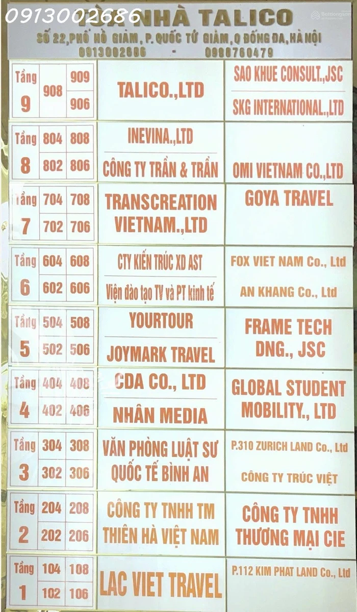 Cho thuê văn phòng 40-70-100 m2 tại Talico Building 22 Phố Hồ Giám, P.Văn Miếu-QTG, Hà Nội - Ảnh thu nhỏ 4