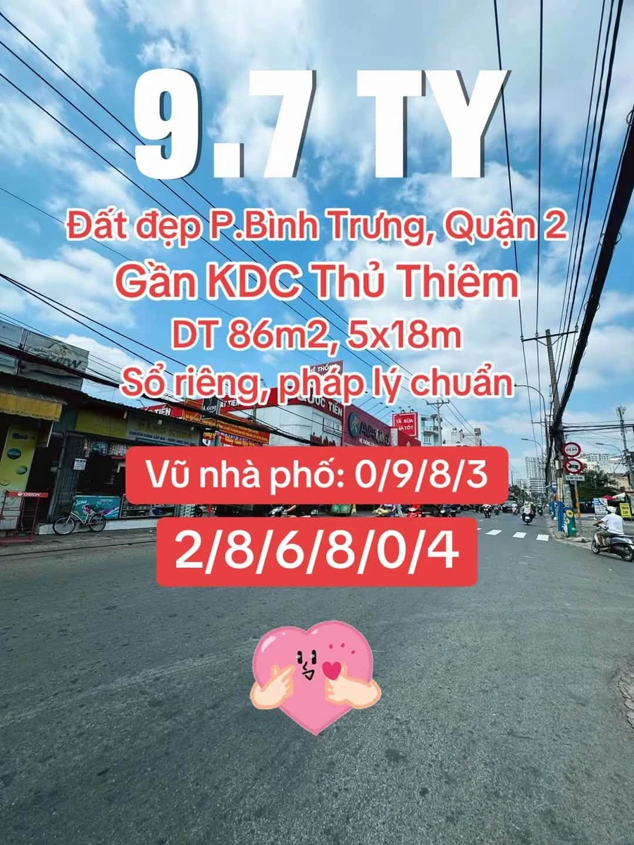 Bán đất nền Phường Bình Trưng, Quận 2, 86m², 9.7 tỷ - Ảnh 1