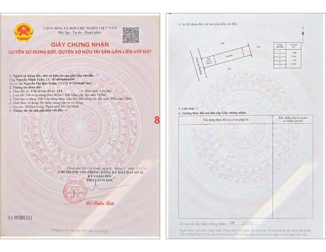 Bán đất nền Láng Lớn Kim Long 135m² sổ hồng riêng 510 triệu - Ảnh thu nhỏ 2