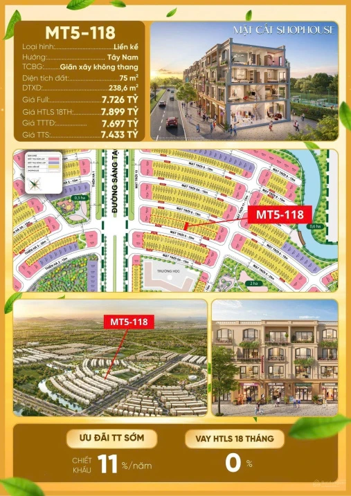 Shophouse đẹp nhất dự án - giá chỉ 6 tỷ! - Ảnh 1