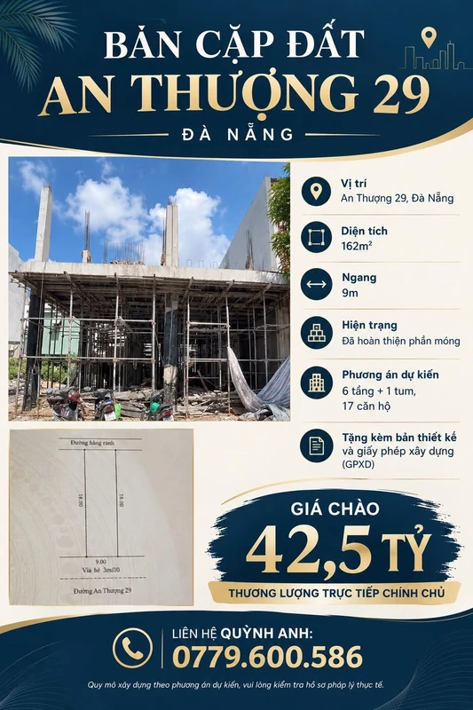 Bán cặp đất An Thượng 162m² Đà Nẵng 42.5 tỷ