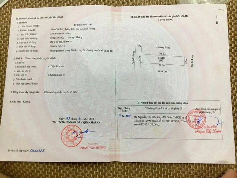 Bán lô đất 100m2 Thành Tô Tràng Cát Hải An
