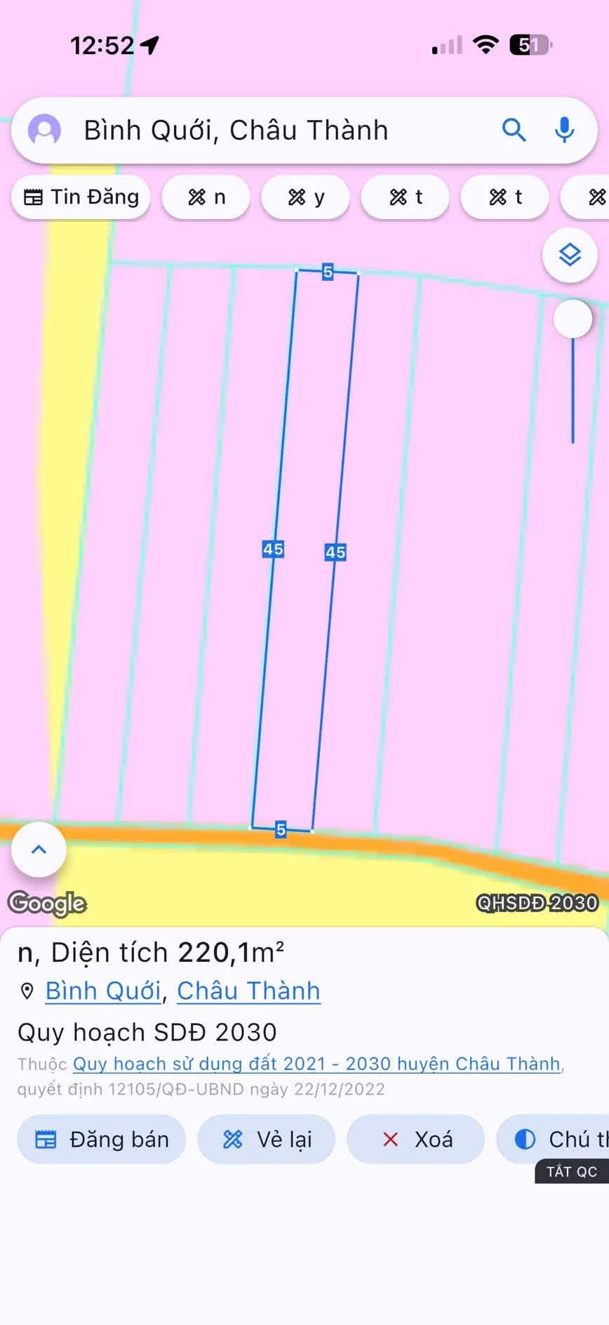 Bán đất thổ cư 5x45m sổ hồng riêng giá 599 triệu tại xã Vĩnh Công, Tây Ninh - Ảnh 1