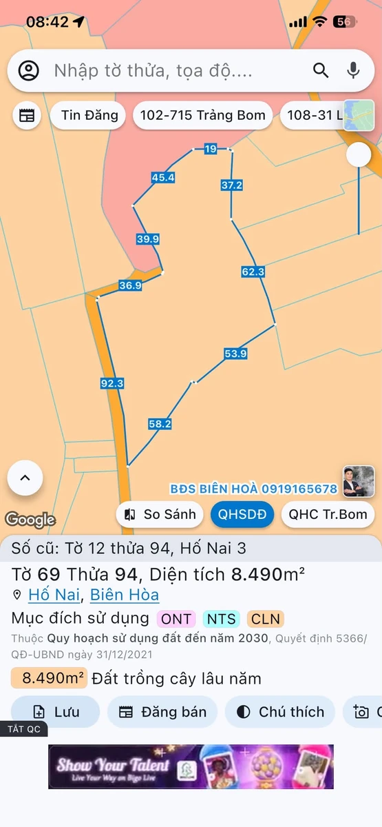 Bán nhà vườn 8490m2 Hố Nai Đồng Nai giá 10 tỷ - Ảnh 1
