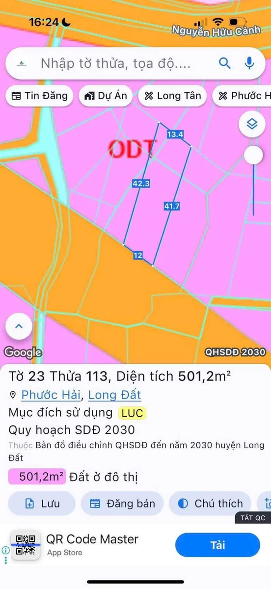 Bán đất mặt tiền Tỉnh Lộ 44B Phước Hải 501.2m² 3.45 tỷ - Ảnh thu nhỏ 3