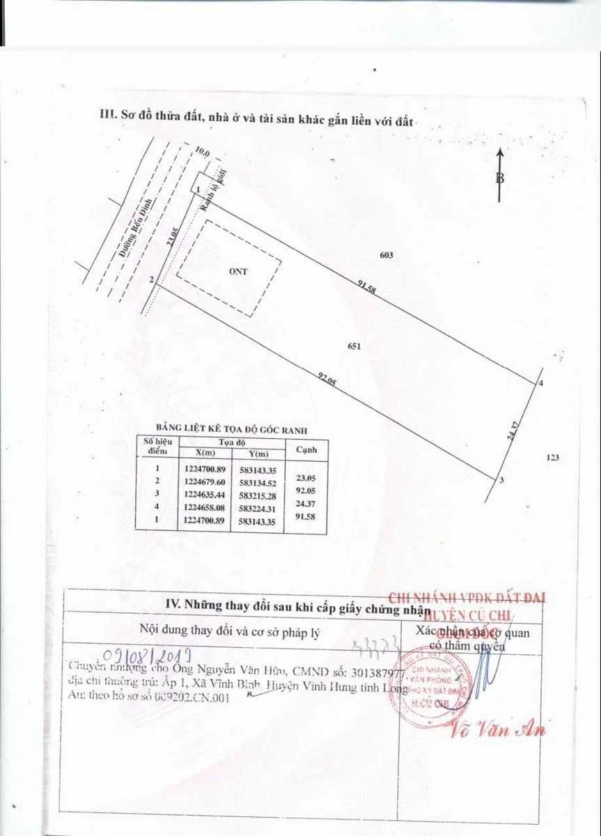 Bán đất mặt tiền đường Bến Đình 2164m2 xã An Nhơn Tây, Củ Chi giá 5 tỷ - Ảnh 1