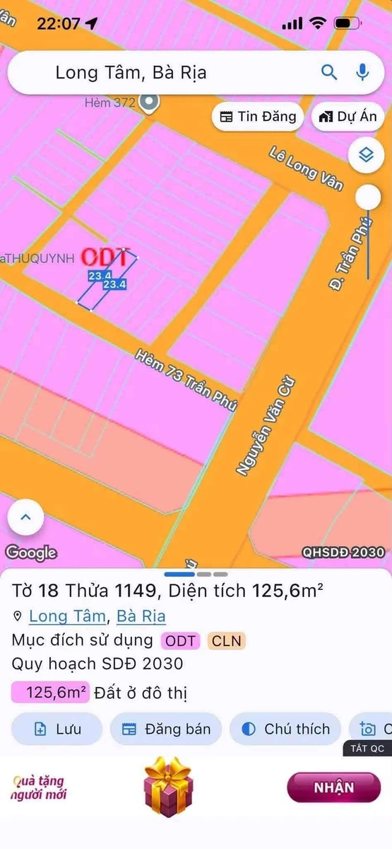Bán đất nền 60m² đường Trần Phú, TP Bà Rịa - Ảnh thu nhỏ 3