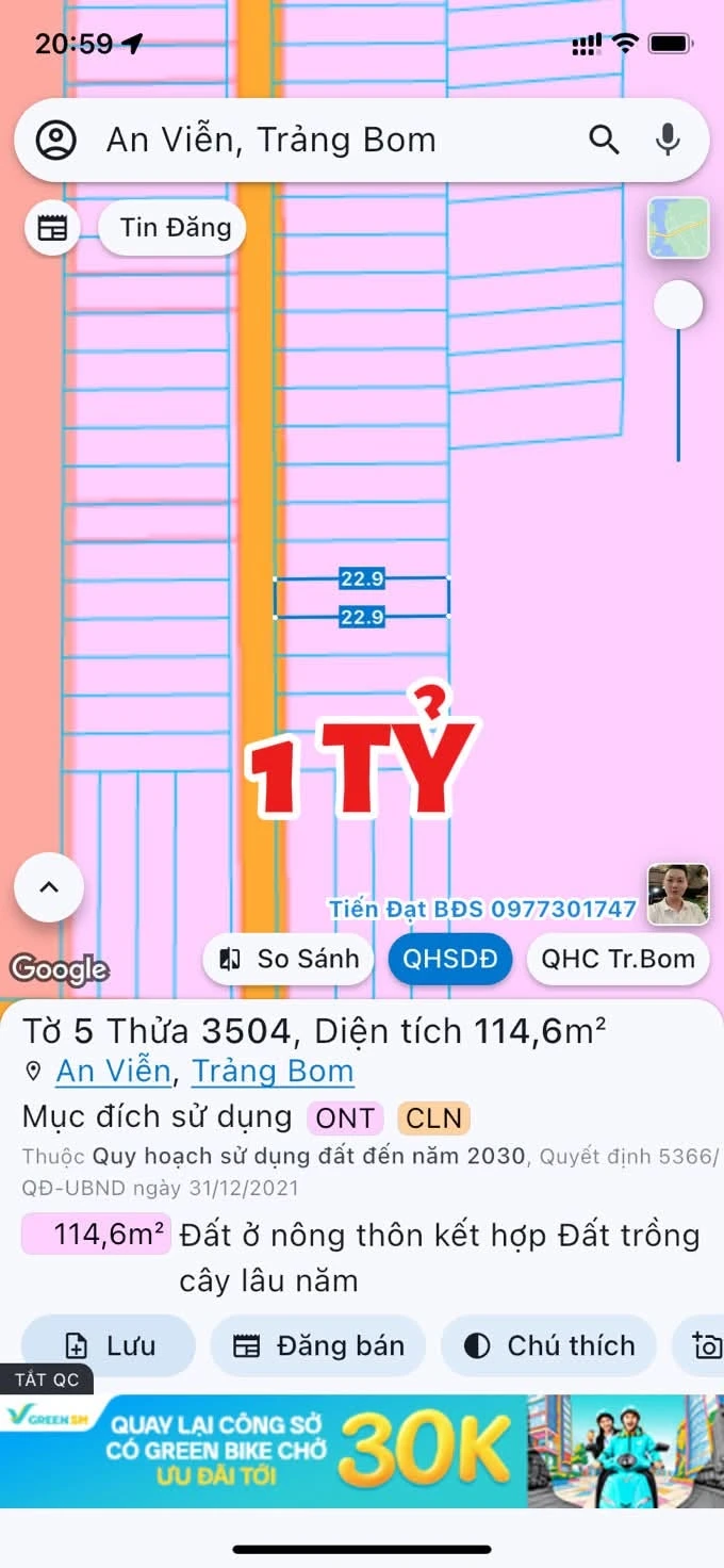 Bán lô đất 80m2 xã An Viễn Bình Dương 1 tỷ - Ảnh 1