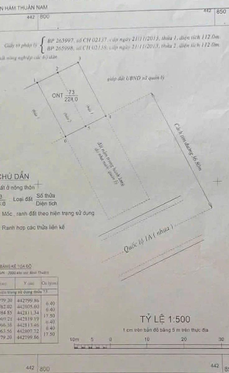 Bán đất mặt tiền Quốc lộ 1A Hàm Kiệm 550m² - Ảnh thu nhỏ 2