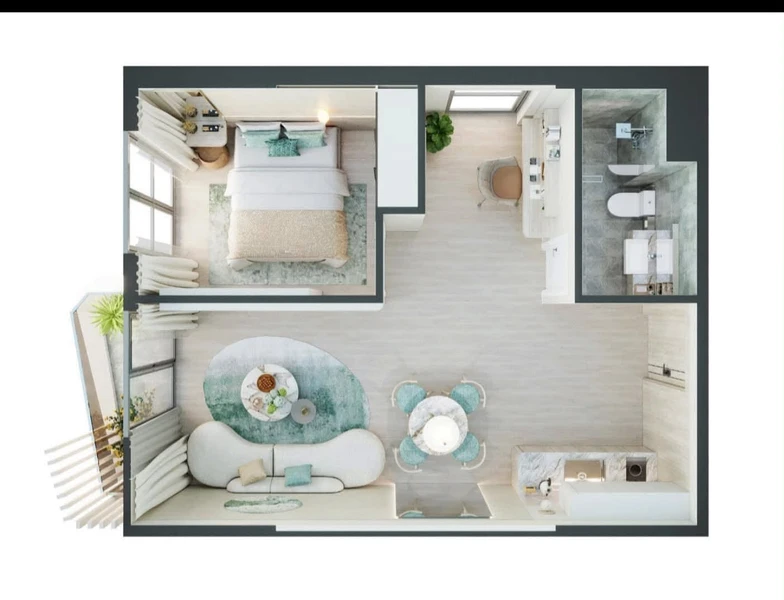 Bán căn hộ 45m2 1PN tầng cao view biển Phú Quốc