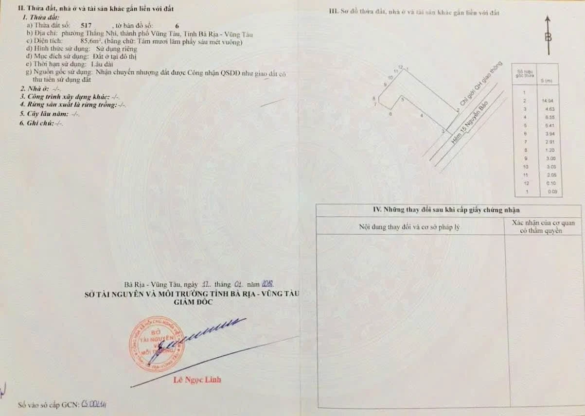 Bán đất hẻm xe máy Nguyễn Bảo 85,6m² Vũng Tàu - Ảnh 1