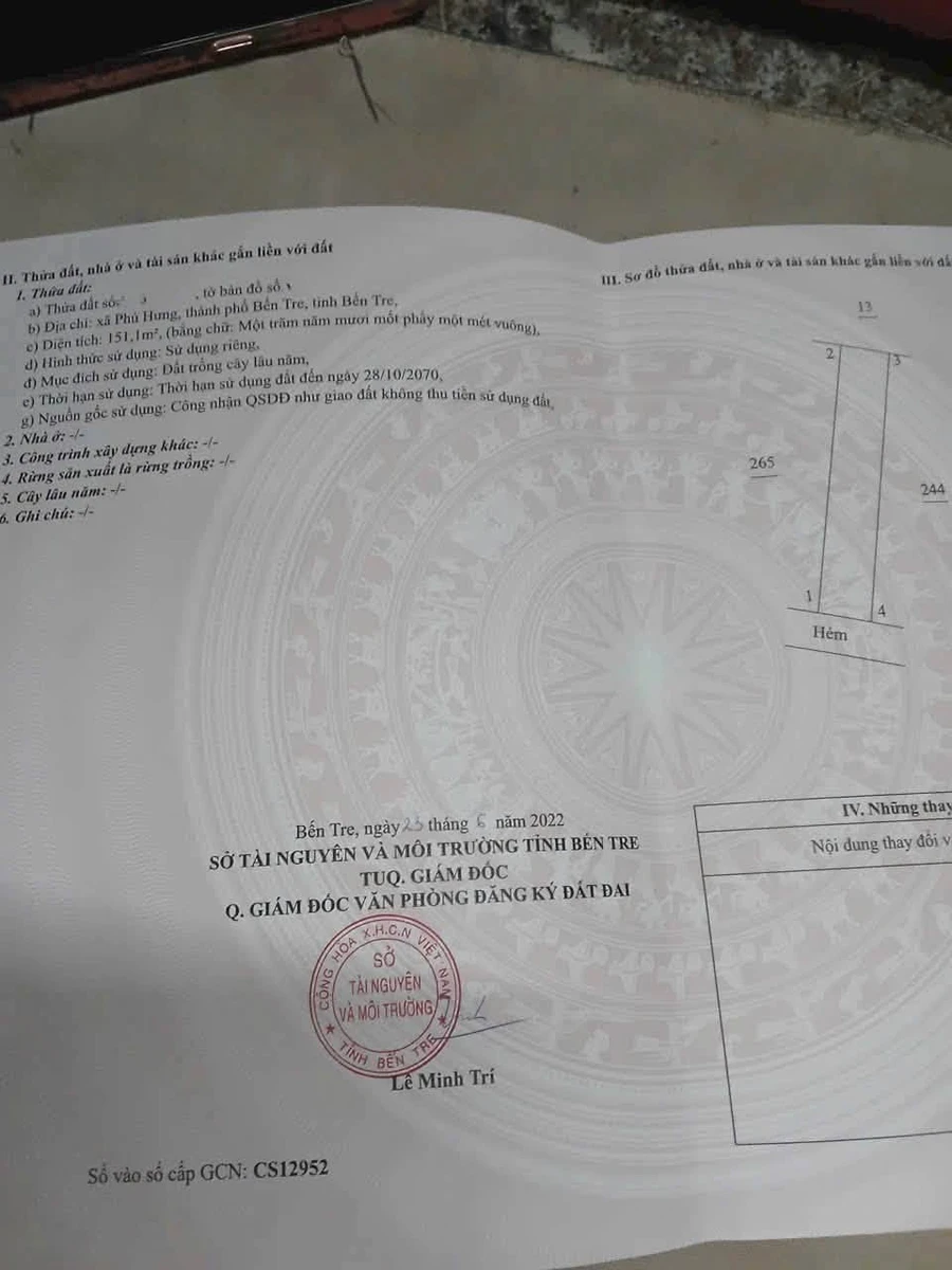 Bán đất nền 150m² Phú Khương, Vĩnh Long 480 triệu - Ảnh thu nhỏ 3