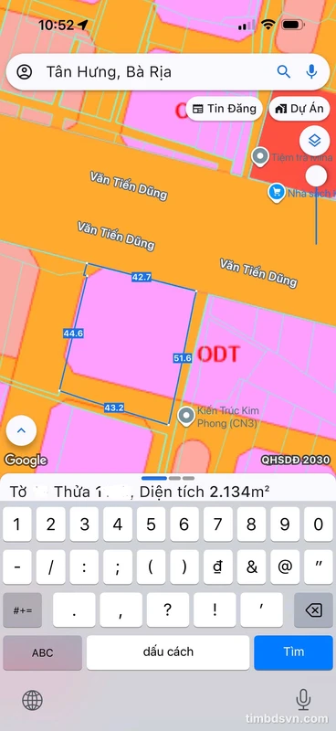 Bán đất mặt tiền Văn Tiến Dũng, Tân Hưng, 1089m2