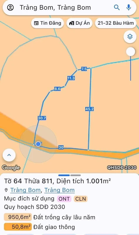 Bán 1000m² đất vườn sông Trầu, 100m² thổ cư, Đồng Nai