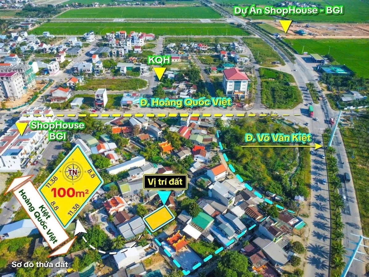 Bán đất kiệt ô tô đường Hoàng Quốc Việt, khu BGI, TP Huế, 100m2 - Ảnh thu nhỏ 3