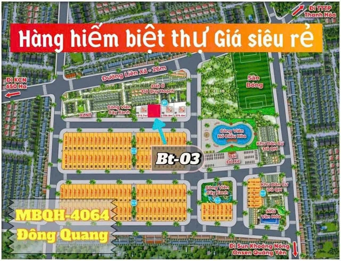 Bán biệt thự 240m2 mặt tiền 15m Đông Quang, Bình Dương - Ảnh 1