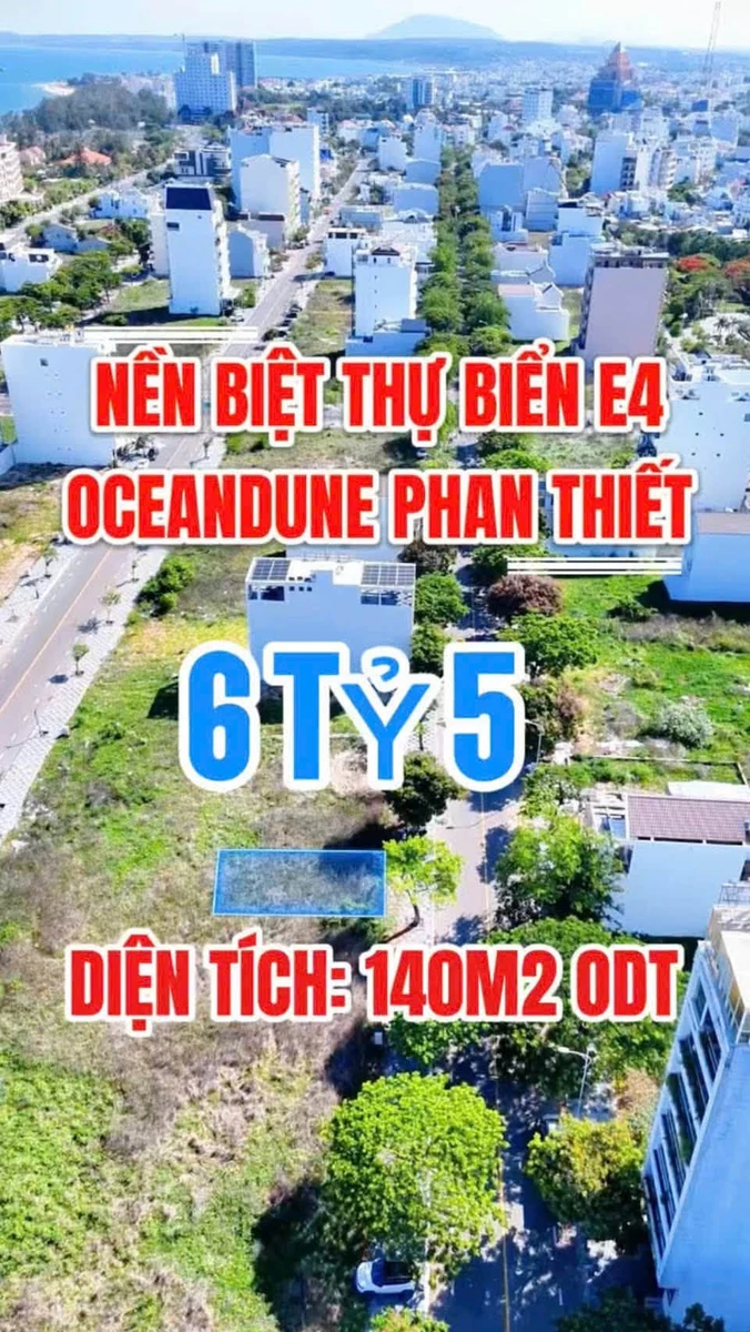Bán nền biệt thự biển 140m2 khu Oceandune Phan Thiết giá 6 tỷ 5 - Ảnh 1