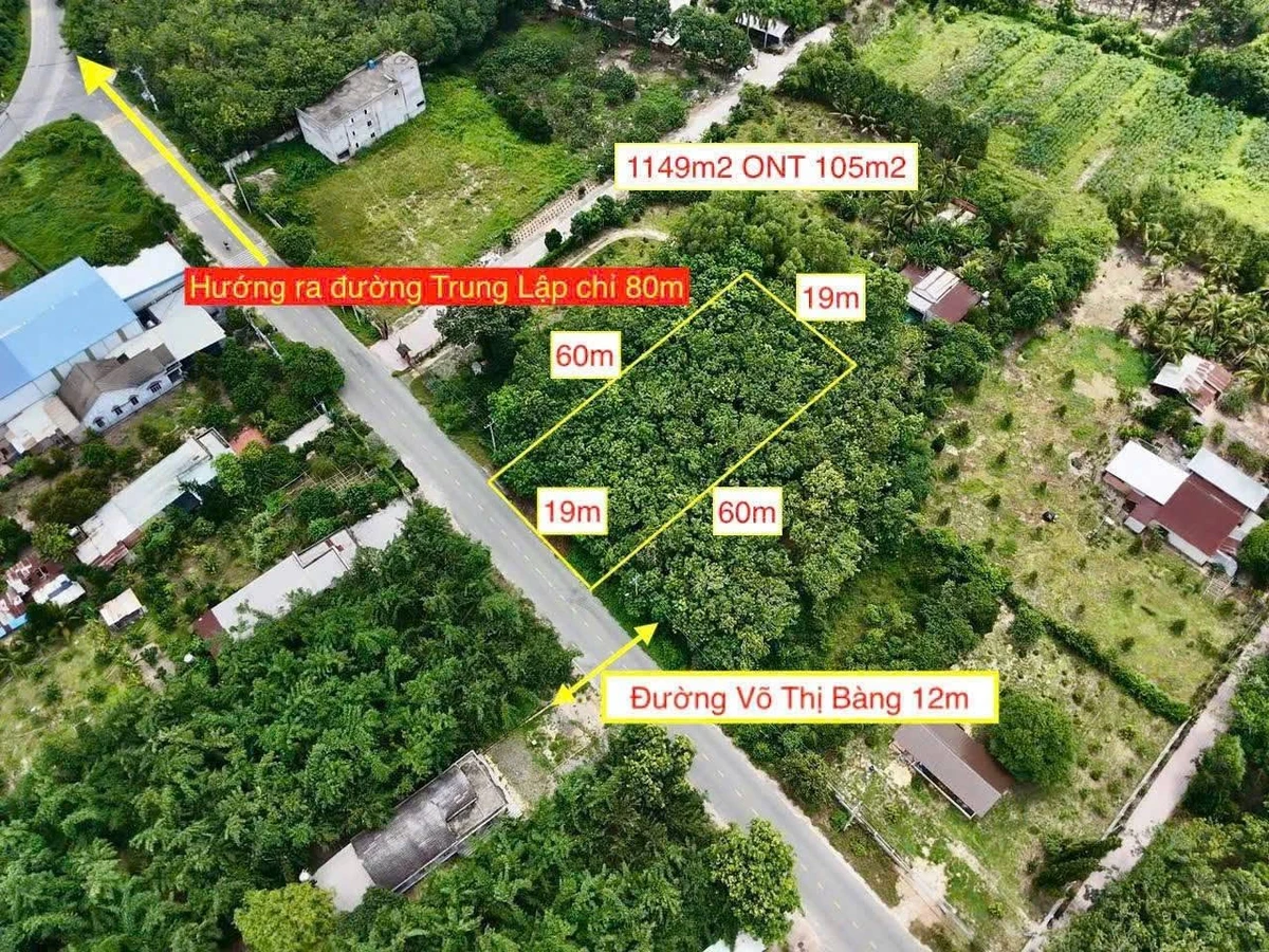 Bán lô đất mặt tiền Võ Thị Bàng, 1105 m², 4 tỷ 2 - Ảnh thu nhỏ 5