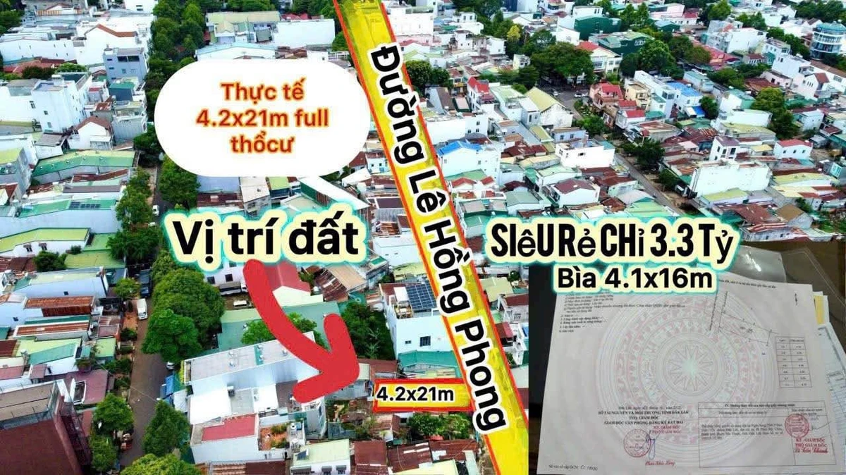 Bán đất thổ cư hai mặt tiền 260 Lê Hồng Phong, trung tâm Buôn Ma Thuột giá 3,3 tỷ - Ảnh thu nhỏ 3