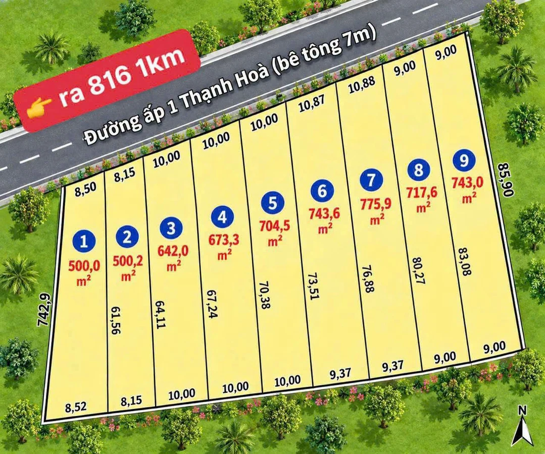 Đất vườn Thạnh Hòa Long An 625m2, 625 triệu - Ảnh thu nhỏ 2