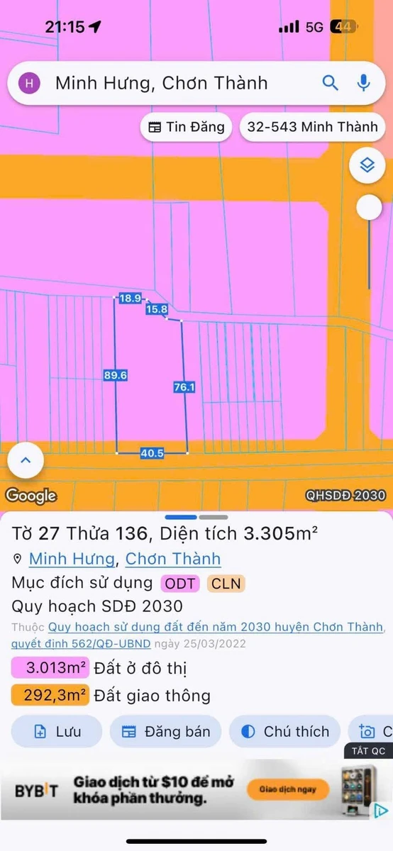 Bán đất 528m² Phường Minh Hưng 550 triệu - Ảnh thu nhỏ 2