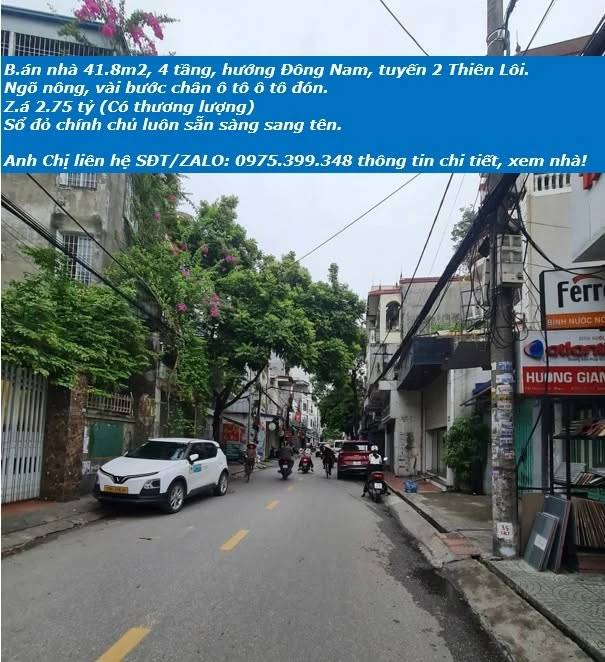 Bán nhà 41,8m² 4 tầng hướng Đông Nam tuyến Thiên Lôi - Ảnh 1