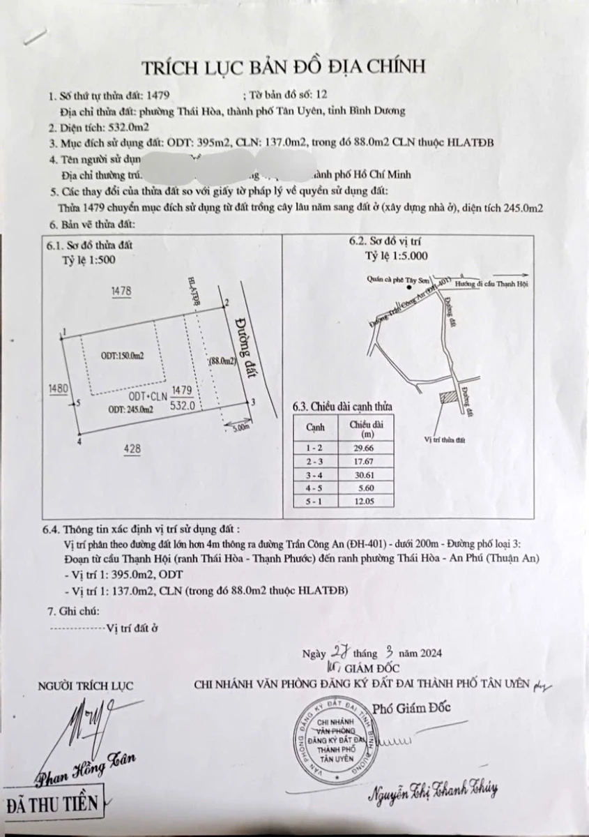 Bán đất góc 532m² gần quán Café Tây Sơn, phường Tân Khánh (Thái Hòa, Tân Uyên cũ), giá 9,5 tỷ - Ảnh thu nhỏ 2
