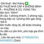 Cho thuê nhà cấp 4 Bình Giã 100m² 6 triệu/tháng Vũng Tàu - Ảnh thu nhỏ 1