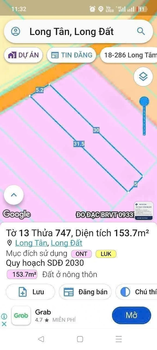 Bán lô đất 150m² Long Tân, Phường Đất Đỏ, 550 triệu - Ảnh thu nhỏ 4