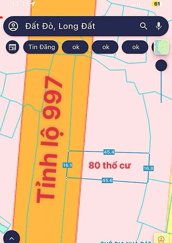 Bán đất mặt tiền Tỉnh Lộ 997 720m2 gần biển 2 tỷ 50 - Ảnh 1