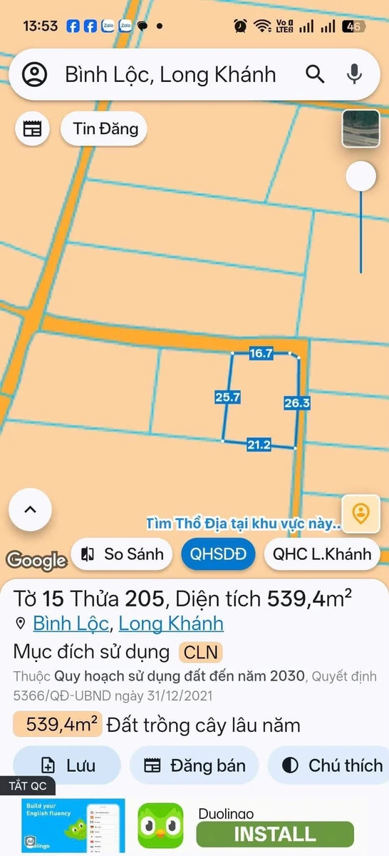 Bán đất vườn chôm chôm 500m² Bình Lộc 890 triệu - Ảnh thu nhỏ 2