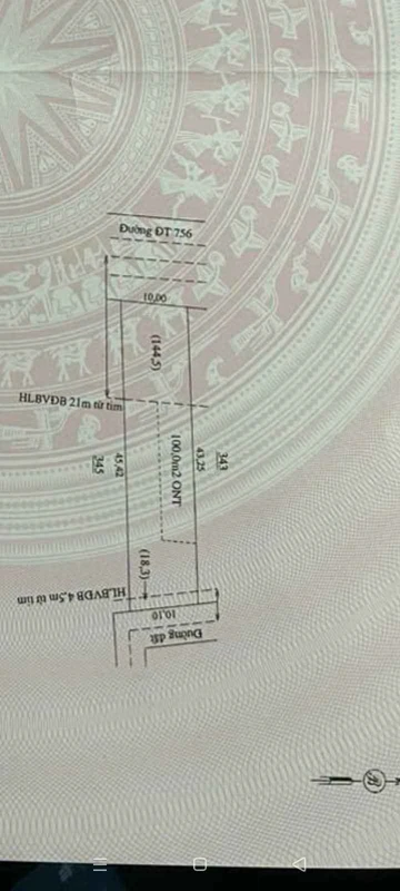 Bán đất 450m² mặt đường 756 Lộc Ninh 8xx