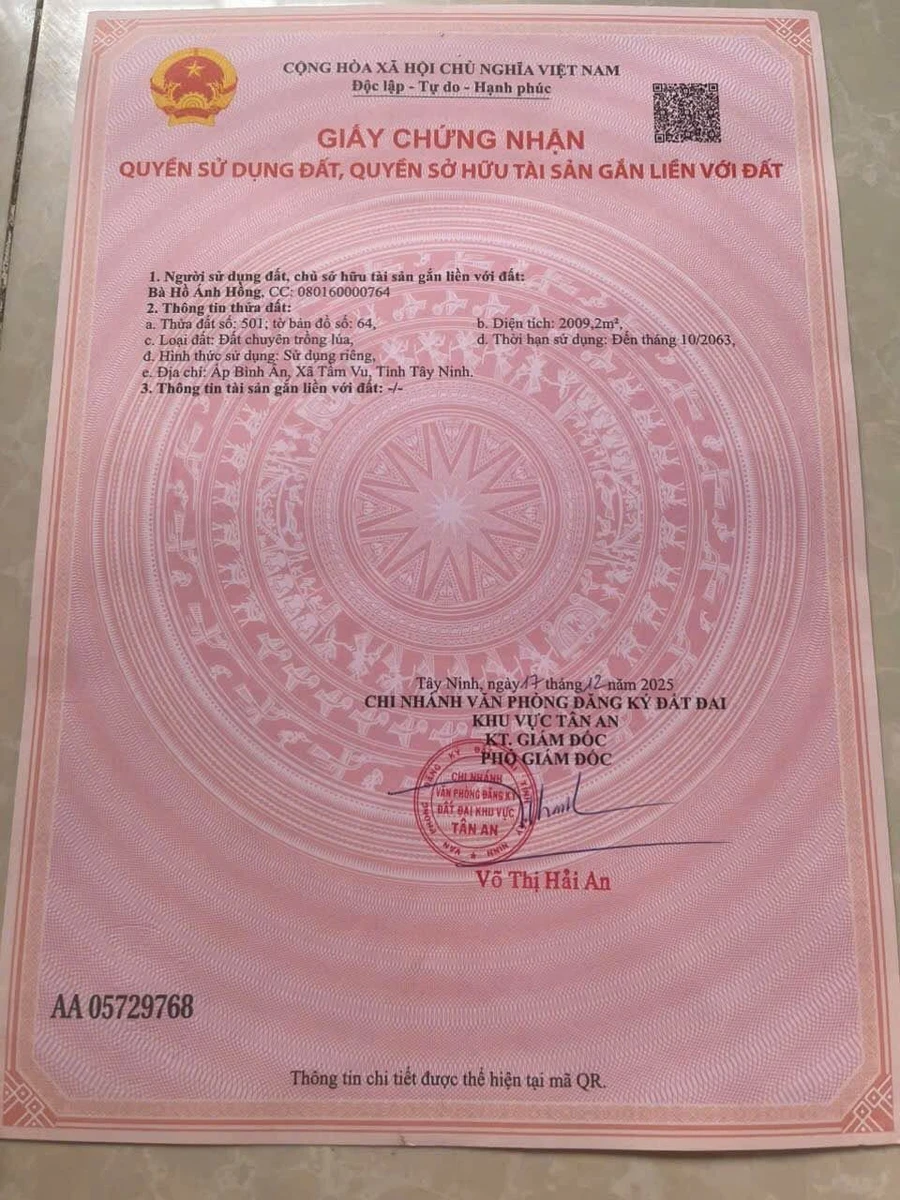 Bán 2 công đất Hiệp Thạnh Long An 540 triệu - Ảnh thu nhỏ 3