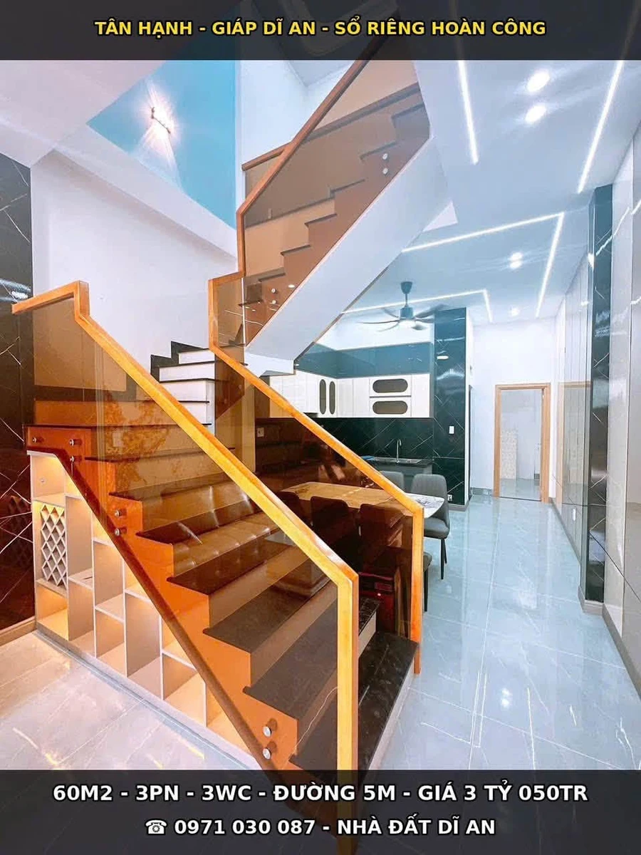 Bán nhà mới 3 phòng ngủ 60m² Tân Hạnh Dĩ An 3 tỷ 50 - Ảnh thu nhỏ 3