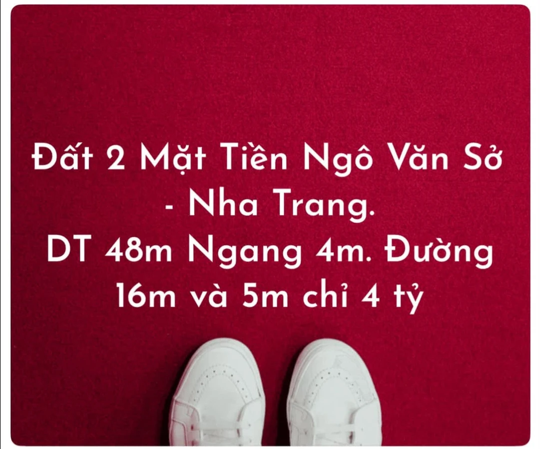 Bán đất 2 mặt tiền Ngô Văn Sở Nha Trang 48m2 giá 4 tỷ - Ảnh 1