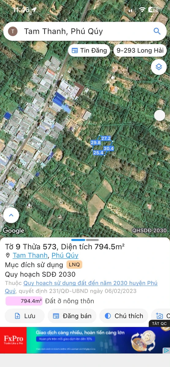 Bán đất 794.5m² Tam Thanh Phú Quý 1.6 tỷ - Ảnh 1