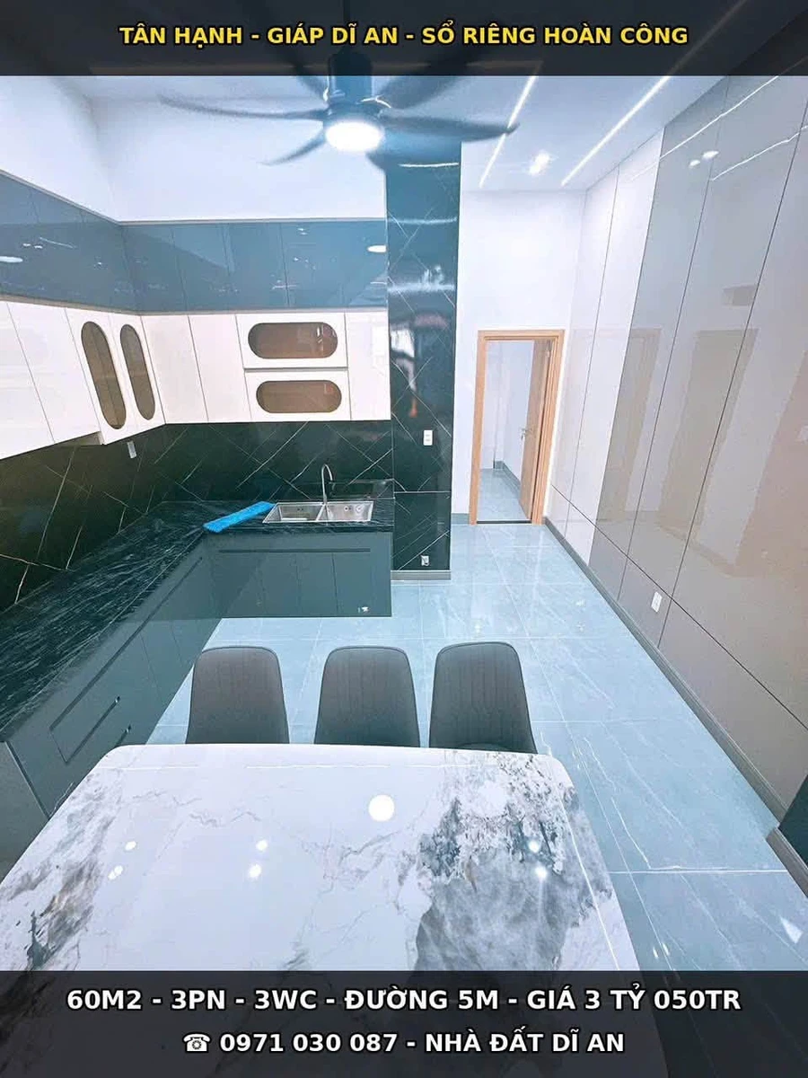 Bán nhà mới 3 phòng ngủ 60m² Tân Hạnh Dĩ An 3 tỷ 50 - Ảnh thu nhỏ 4